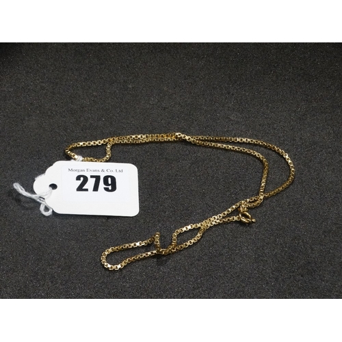 279 - A 9ct Gold Box Link Neck Chain, 20