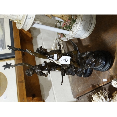 302 - A Pair Of Early 20th Century Spelter Industry Figures