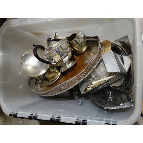 358 - A Box Of Mixed Plated Ware