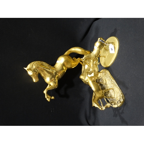 38 - Three 20th Century Cast Brass Horse Figures