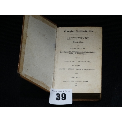 39 - Antiquarian Book, An 1843 Published Welsh Language Pocket Letter Writer