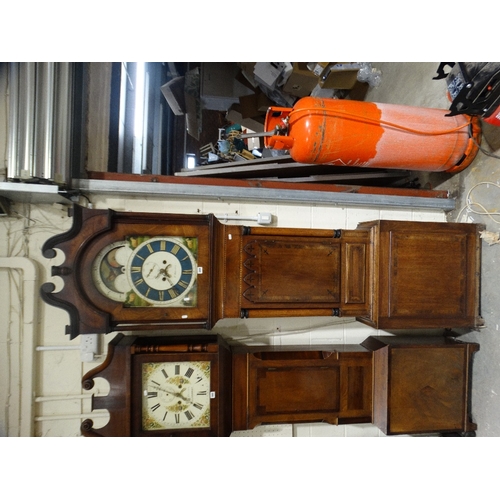 399 - An Antique Mahogany Encased Long Case Clock With Arched Painted Dial & Eight Day Movement, Signed P.... 