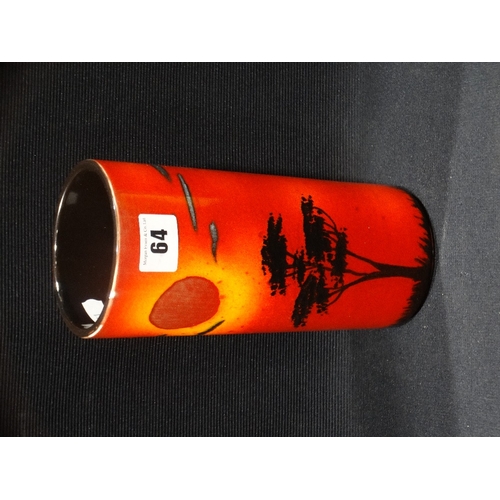 64 - A Poole Pottery Cylindrical Vase, African Skies Pattern, 8.5