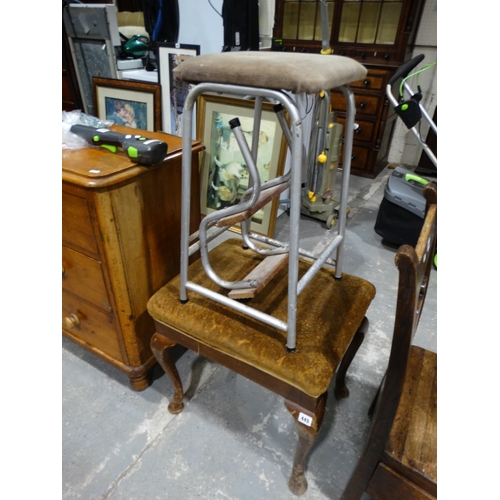 445 - A Vintage Step Stool, Together With A Dressing Stool