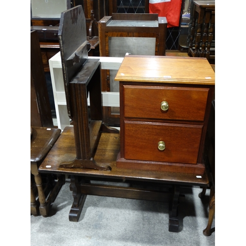 483 - An Oak Coffee Table, Together With A Folding Tea Table Etc