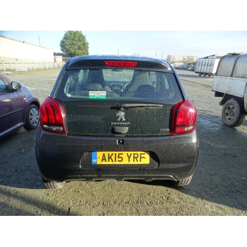 241 - Motor Vehicle, A Peugeot 108 Active, 998cc, Petrol, 5 Door Hatchback. Registered 2015, Reg No AK15 Y... 