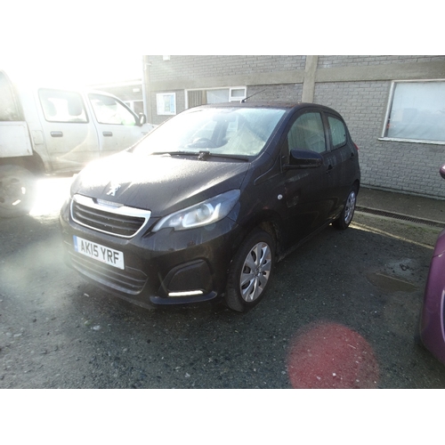 241 - Motor Vehicle, A Peugeot 108 Active, 998cc, Petrol, 5 Door Hatchback. Registered 2015, Reg No AK15 Y... 