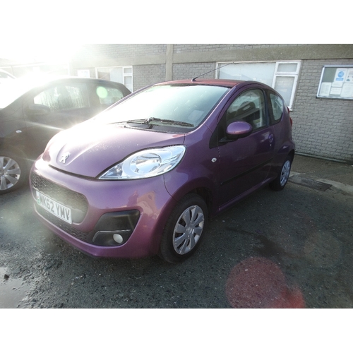 242 - Motor Vehicle, A Peugeot 107 Active, 998cc, Petrol, 3 Door Hatchback. Registered 2012, Reg No MK62 Y... 