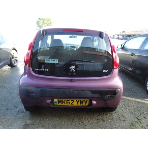 242 - Motor Vehicle, A Peugeot 107 Active, 998cc, Petrol, 3 Door Hatchback. Registered 2012, Reg No MK62 Y... 