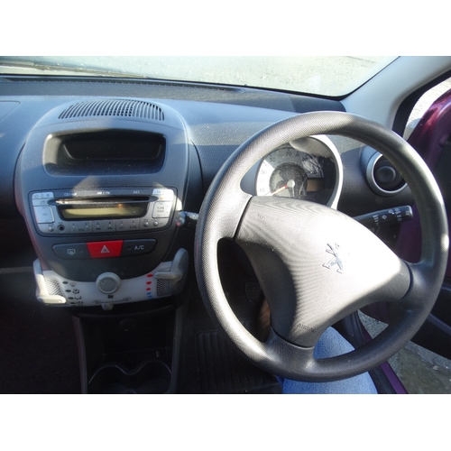 242 - Motor Vehicle, A Peugeot 107 Active, 998cc, Petrol, 3 Door Hatchback. Registered 2012, Reg No MK62 Y... 