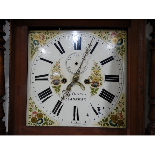 400 - An Antique Oak & Mahogany Encased Long Case Clock With Square Painted Dial & Eight Day Movement, Sig... 