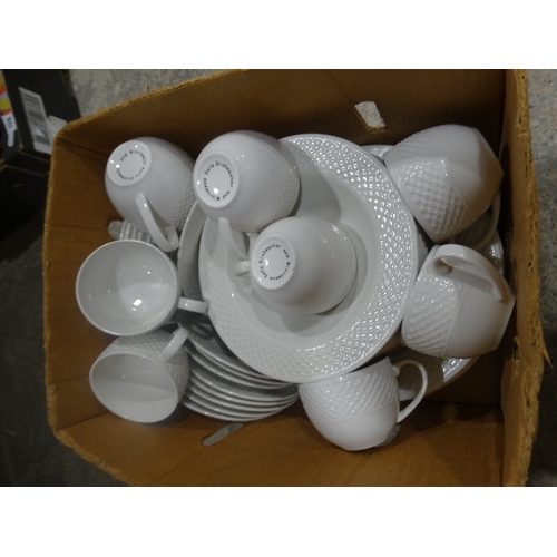 125 - A Box Of White Glazed Dinnerware