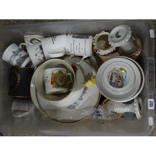 132 - A Box Of Mixed Pottery