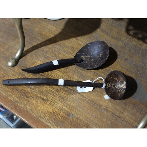 165 - Two Vintage Coconut Ladles