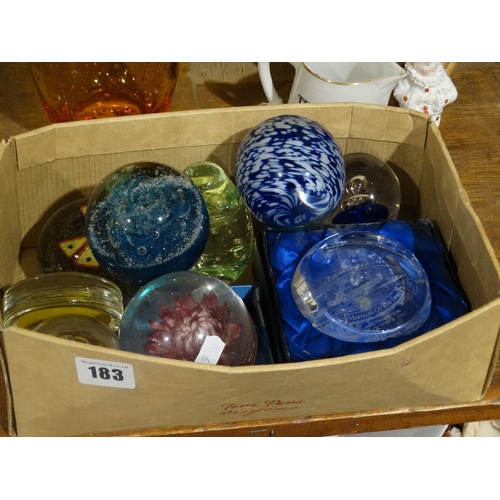 183 - A Quantity Of 20th Century Glass Paperweights