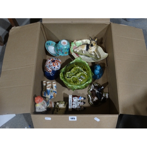 195 - A Box Of Mixed Pottery