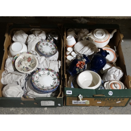 204 - Two Boxes Of Mixed Teaware Etc