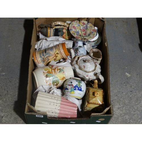 205 - A Box Of Mixed Pottery