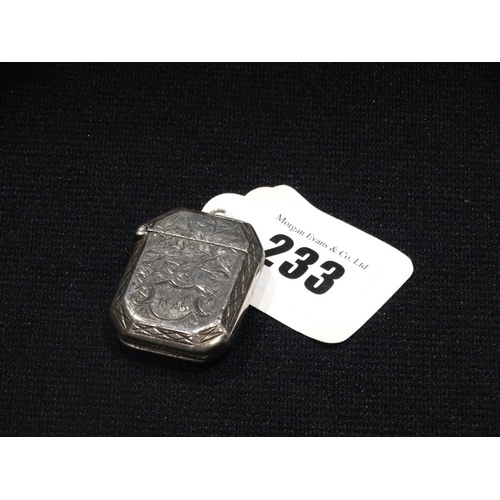 233 - A Silver Vesta Case With Chester Hallmarks