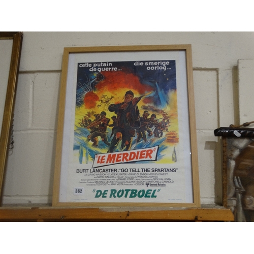 362 - A Framed Belgian Film Poster For Burt Lancaster`s 