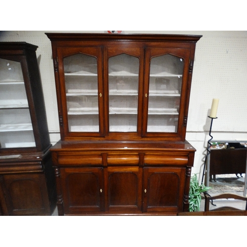 391 - A Victorian Mahogany Three Door Bookcase Cupboard