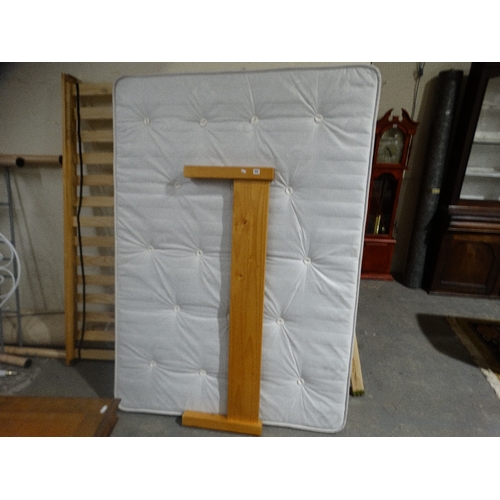 395 - A Pine Double Bed Frame & Mattress