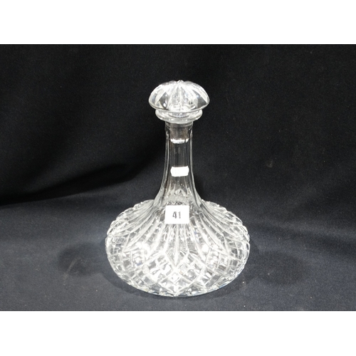 41 - A Circular Based Glass Ship`s Decanter