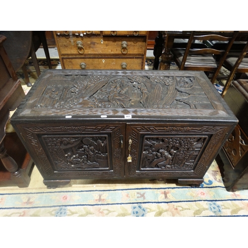 411 - An Early 20th Century Camphor Wood Chest With Two Short & Two Long Drawers To The Interior