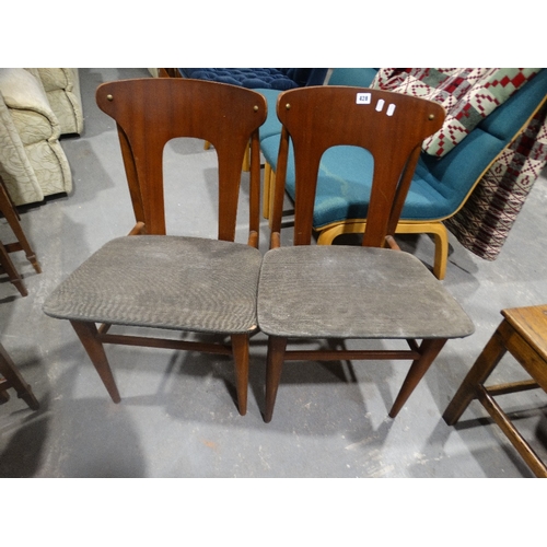 428 - A Pair Of Mid Century Open Back Dining Chairs