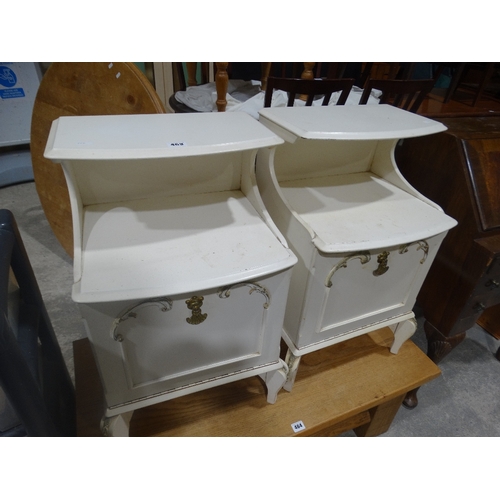 463 - A Pair Of Cream Finish Bedside Cabinets