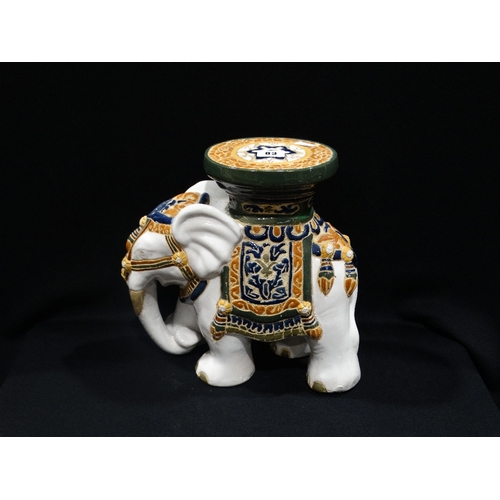 83 - A 20th Century Pottery Elephant Stand, 12