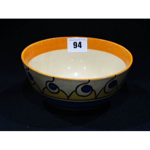 94 - A Clarice Cliff Bizarre Ware Circular Bowl, In Believed Undocumented Pattern, 6.5