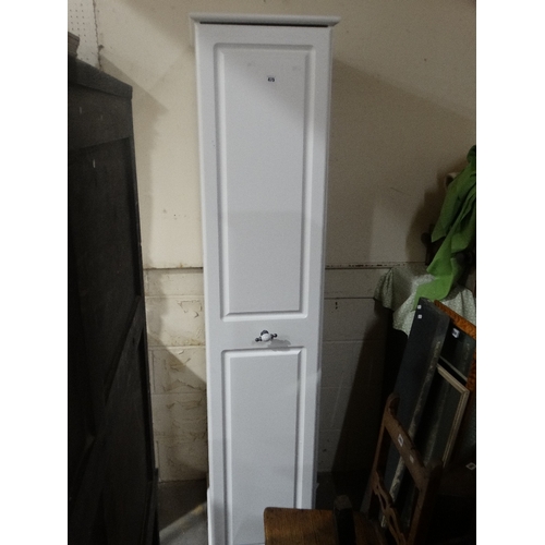 475 - A White Finish Melamine Slim Wardrobe