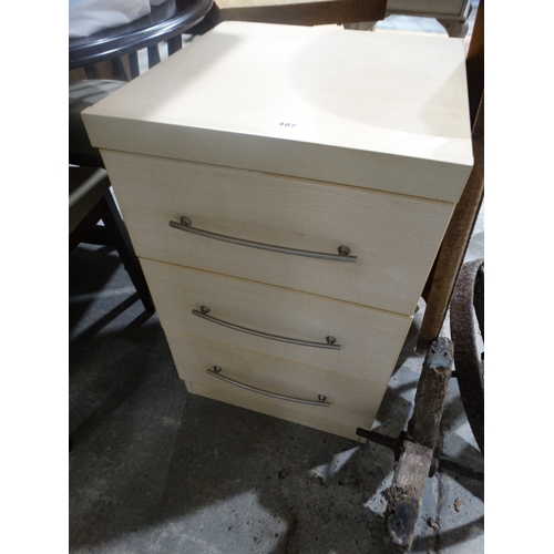 482 - A Three Drawer Bedside Chest