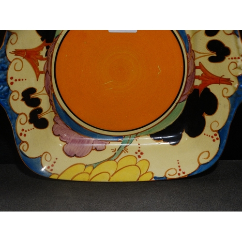 100 - A Clarice Cliff Fantasque Bread Plate In The Summer House Pattern