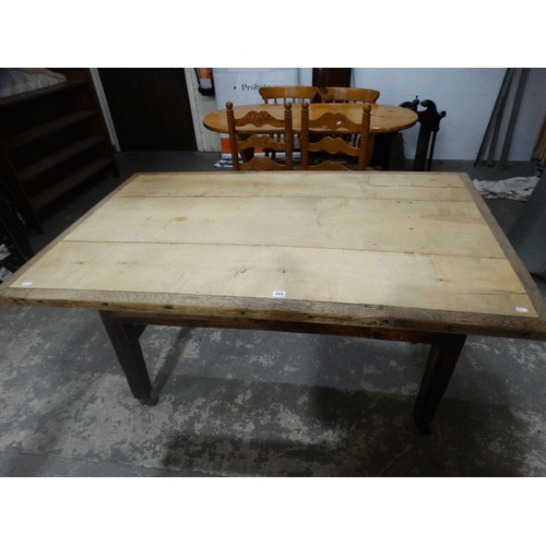 400 - An Antique Scrub Top Farmhouse Table, The Top Measuring 56 X 36