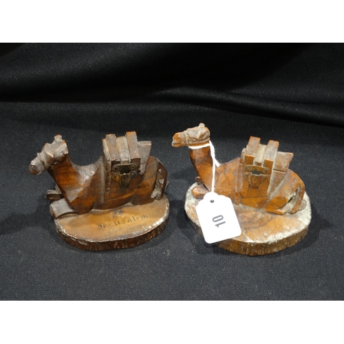 10 - Two Early 20th Century Camel Souvenir Inkwells, One Dated 1921