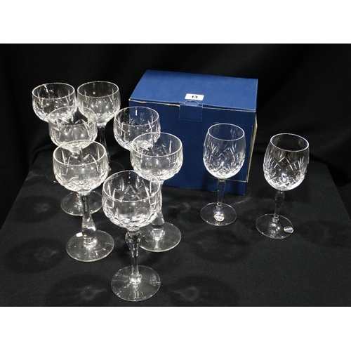 13 - Seven Stuart Glass Wine Glasses, Together With Further Drinking Glassware