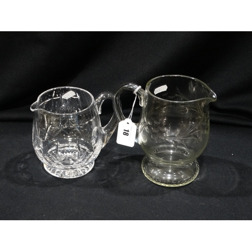 18 - Two Cut Glass Water Jugs