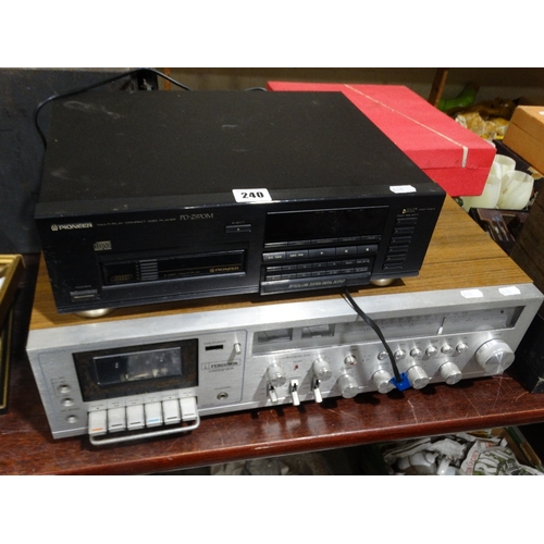 240 - A Vintage Ferguson Stereo Tuner Together With A Pioneer Compact Disk Player