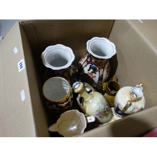 244 - A Box Of Mixed Pottery Vases Etc