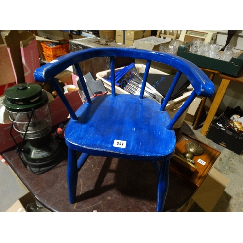 247 - A Blue Painted Childs Farmhouse Style Chair