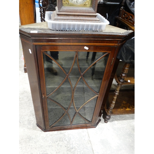 529 - An Antique Mahogany Single Door Hanging Corner Cupboard