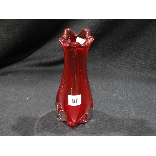 57 - A Whitefriars Cased Glass Rose Vase, 9