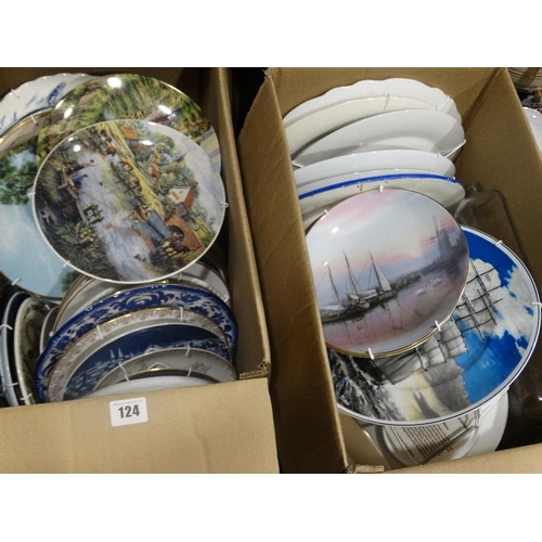 124 - Two Boxes Of Mixed Display Plates