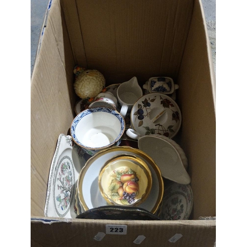 223 - A Box Of Mix China To Include Royal Worcester