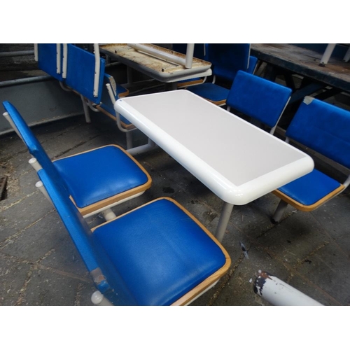 484 - A Retro Tubular Framed Canteen Dining Table and Four Fixed Chairs  (Subject To VAT On The Hammer Pri... 