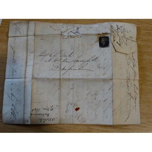 248 - An Early Penny Black Postage Stamp On An Original Letter Dated 1841