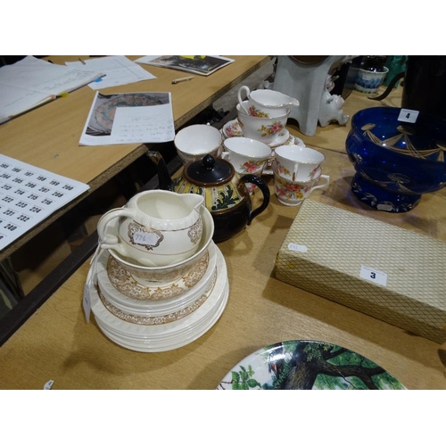 1 - A Qty Of Mixed Floral Decorated Teaware, Together With A Pottery Teapot