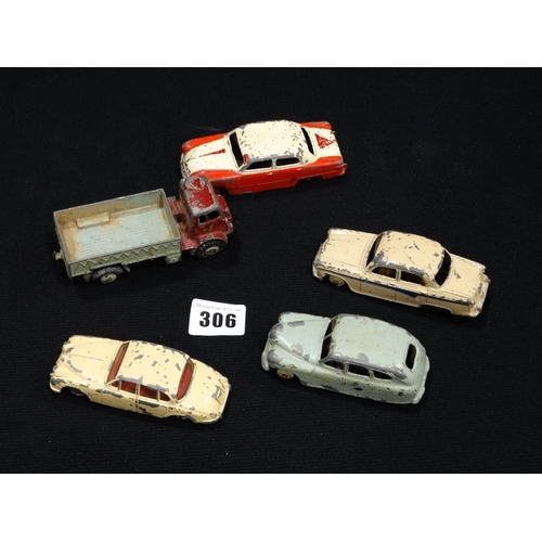 306 - Five Unboxed Early Dinky Cars & Trucks